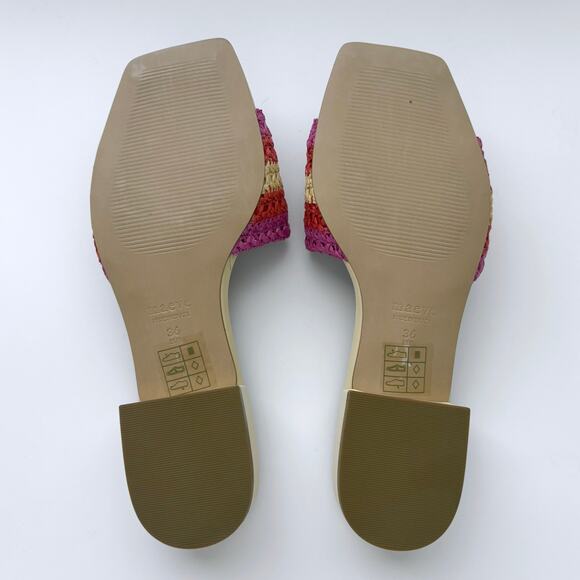 Anthropologie Maeve The Coralie Woven Mule Slide Sandals Size 36 US 5-5.5 Pink - Picture 7 of 9